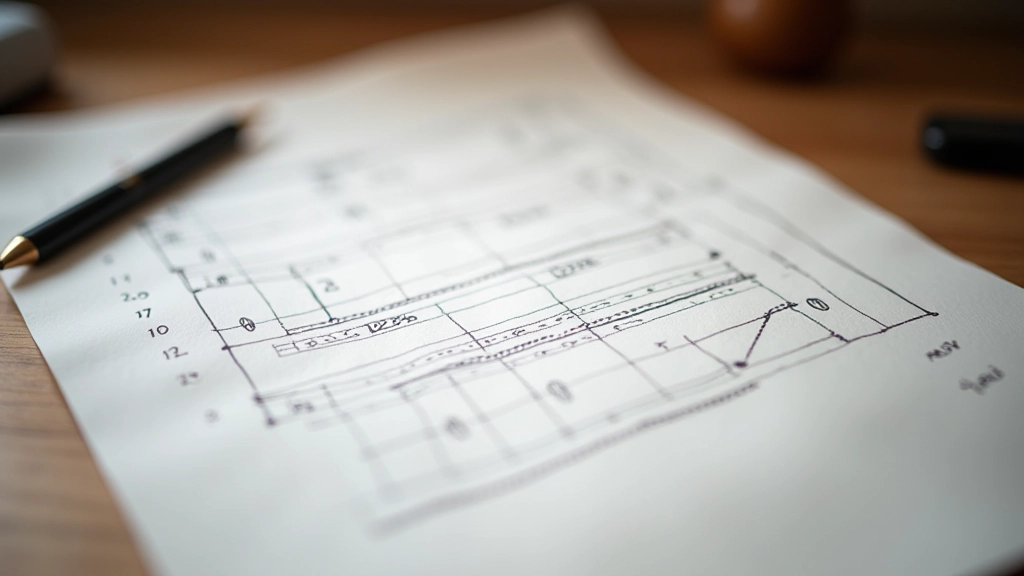 Close-up of traditional Latvian pattern chart with marked symbols and numbered rows on paper